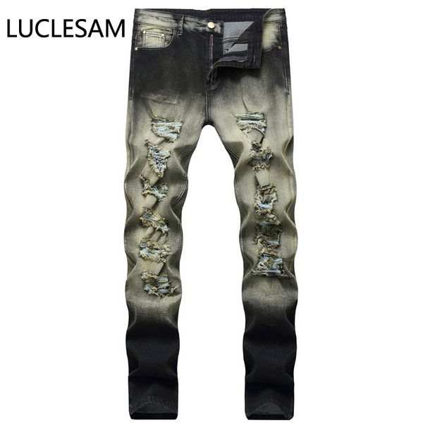men's jeans gradient color skinny jean mens destroyed holes moto biker denim pants male casual hip hop slim fit trousers los hombres, Blue
men's jeans gradient color skinny jean mens destroyed holes moto biker denim pants male casual hip hop slim fit trousers los hombres, Blue