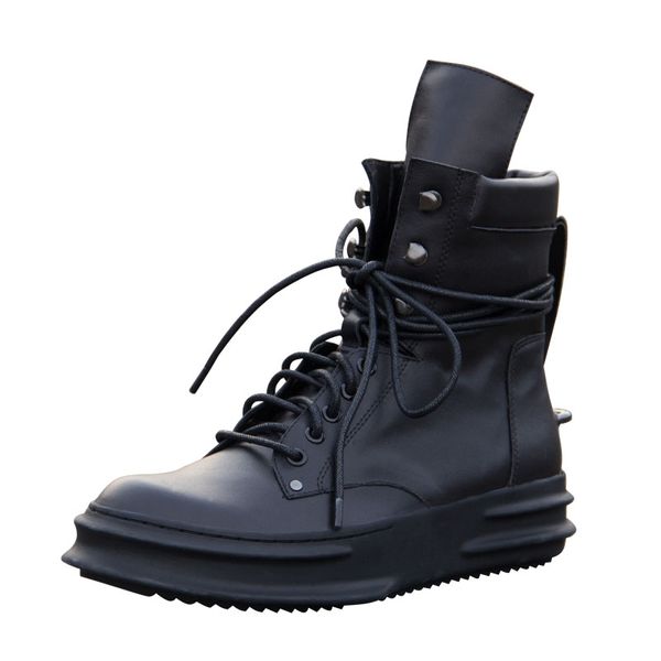 fr.lancelot genuine leather personalized high thick sole boots handmade new leather boots, Black
fr.lancelot genuine leather personalized high thick sole boots handmade new leather boots, Black