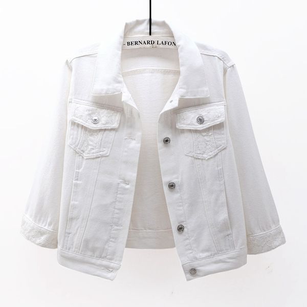 women's jackets vintage denim jacket women spring autumn korean lace 3/4 sleeve slim short jeans harajuku white tide g217, Black;brown
women's jackets vintage denim jacket women spring autumn korean lace 3/4 sleeve slim short jeans harajuku white tide g217, Black;brown