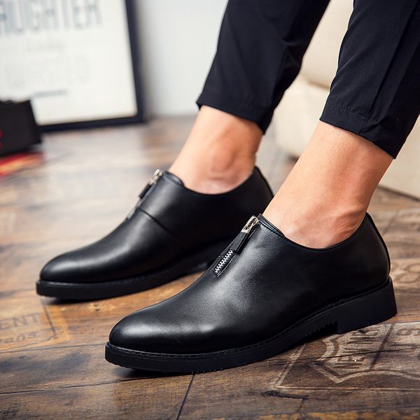 dress shoes design men zipper pointed toe casual wedding party male loafers gradine color formal, Black
dress shoes design men zipper pointed toe casual wedding party male loafers gradine color formal, Black