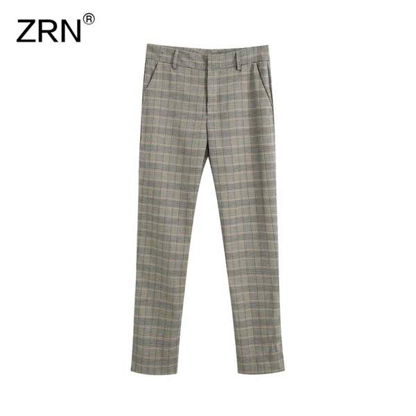 women's pants & capris zrn women fashion vintage office wear side pockets check 2021 high waist zipper female ankle trousers mujer, Black;white
women's pants & capris zrn women fashion vintage office wear side pockets check 2021 high waist zipper female ankle trousers mujer, Black;white