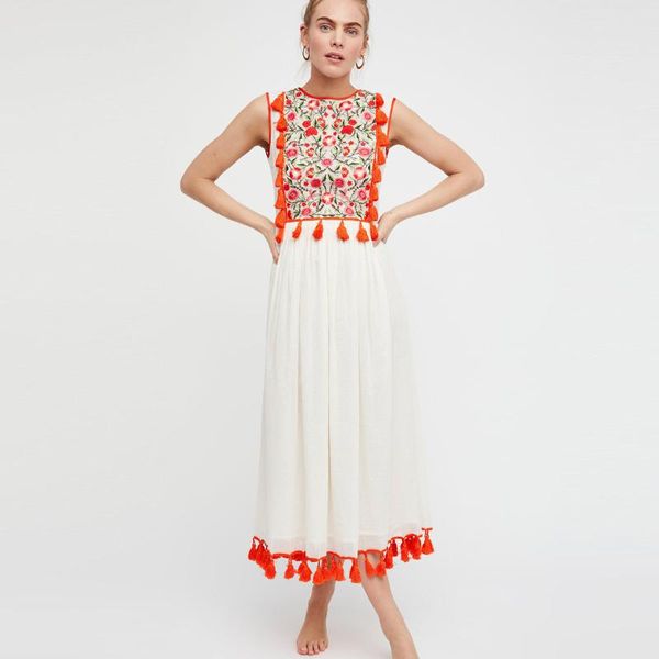jastie boho embroidered maxi dress hippie tassel trim vest dresses summer sleeveless o-neck women dress 2020 female vestidos, Black;gray
jastie boho embroidered maxi dress hippie tassel trim vest dresses summer sleeveless o-neck women dress 2020 female vestidos, Black;gray