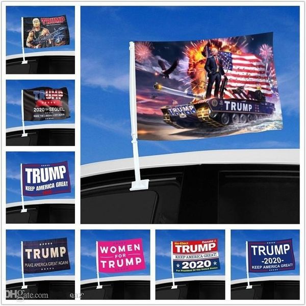 

DHL Ship Window Flag Trump Flag Hanging 45*30cm Decor Banner Keep America Great Donald Trump 2020 Campaign Flags For Car Confetti