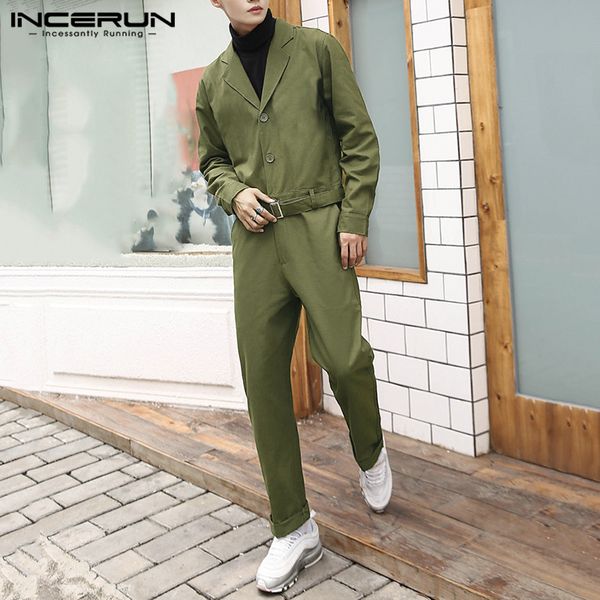 fashion men cargo overalls streetwear solid color long sleeve 2020 jumpsuit button casual mens rompers pants with belt incerun, Black
fashion men cargo overalls streetwear solid color long sleeve 2020 jumpsuit button casual mens rompers pants with belt incerun, Black