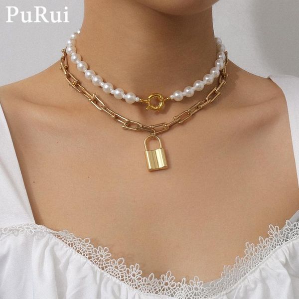 purui cuban link chain choker necklace punk multilayer padlock lariat limiation pearl lasso pedant necklace for women jewelry, Silver
purui cuban link chain choker necklace punk multilayer padlock lariat limiation pearl lasso pedant necklace for women jewelry, Silver