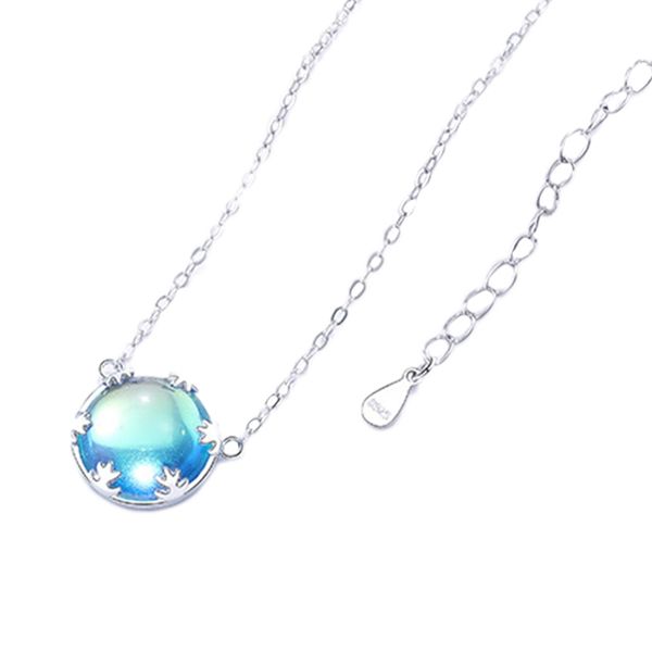 european and american fashion clavicle chain bluestone aurora pendant necklace halo crystal necklace ladies elegant jewelry gift, Silver
european and american fashion clavicle chain bluestone aurora pendant necklace halo crystal necklace ladies elegant jewelry gift, Silver