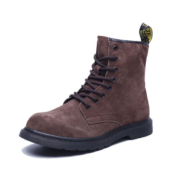 2020 genuine suede men leather shoes short boot for man lace up men casual boots outdoor man footwear zapatos de hombre, Black