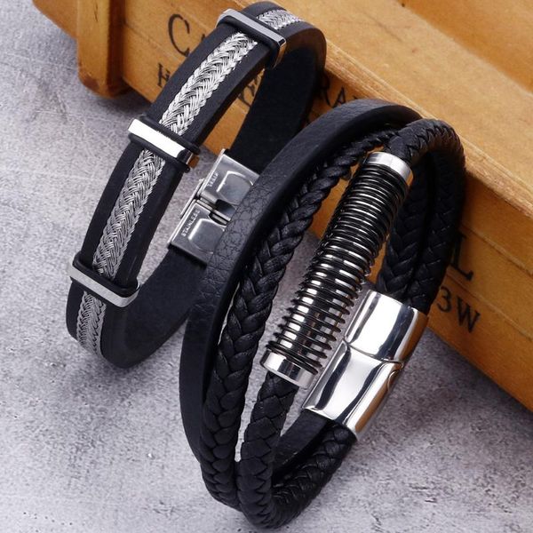 multi layer braided leather bracelet men with magnet clasp stainless steel mens wrap bracelets & bangles 2020 friendship jewelry, Golden;silver
multi layer braided leather bracelet men with magnet clasp stainless steel mens wrap bracelets & bangles 2020 friendship jewelry, Golden;silver