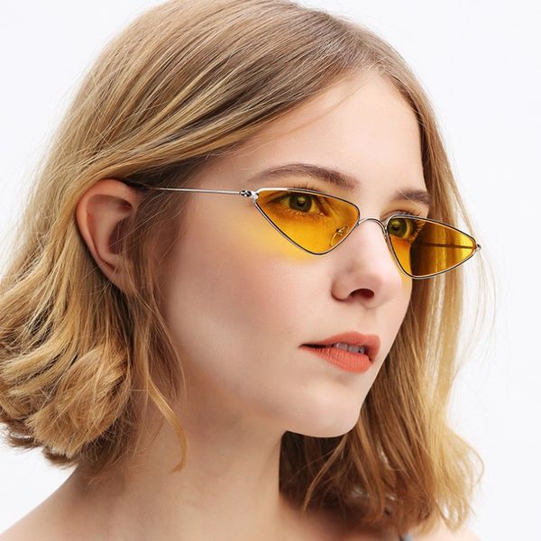 sunglasses brand cool small metal women trendy design cat eye sun glasses men triangle red yellow color lens vintage ladies, White;black
sunglasses brand cool small metal women trendy design cat eye sun glasses men triangle red yellow color lens vintage ladies, White;black
