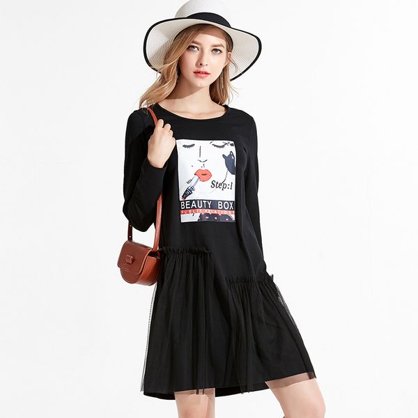 l - 4xl 5xl plus size cotton casual new autumn 2020 women dress long sleeve large size black face print loose midi lady ruffles, Black;gray
l - 4xl 5xl plus size cotton casual new autumn 2020 women dress long sleeve large size black face print loose midi lady ruffles, Black;gray