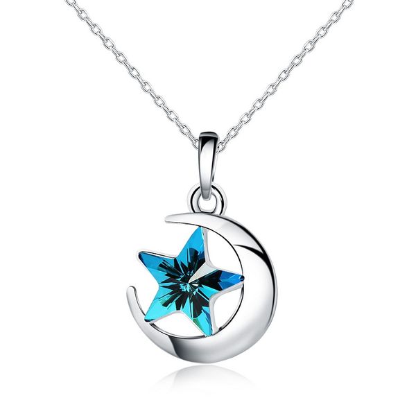 fashion blue / purple stars moon necklace pendant elegant temperament clavicle chain personality beautiful ladies gift jewelry, Silver
fashion blue / purple stars moon necklace pendant elegant temperament clavicle chain personality beautiful ladies gift jewelry, Silver