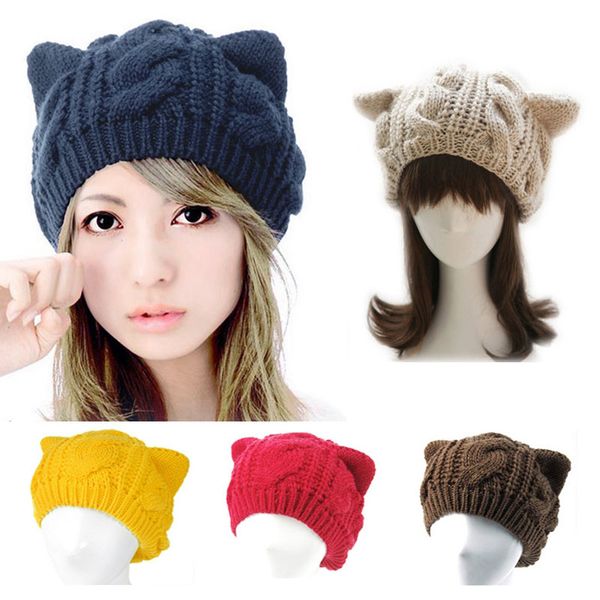 new fashion lady girls winter warm knitting wool cat ear beanie ski hat cap smr88, Blue;gray
new fashion lady girls winter warm knitting wool cat ear beanie ski hat cap smr88, Blue;gray