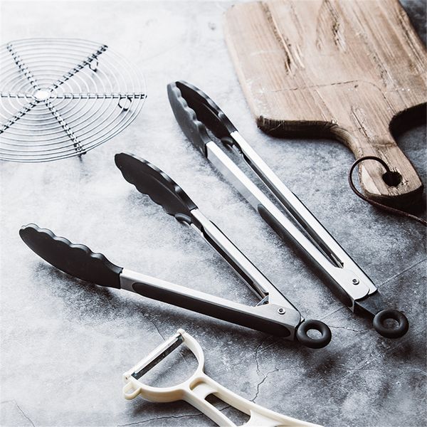 stainless steel silicone tongs meat barbecue bbq clips salad bread food bar serving tongs silver black hangable kitchen tool 1pc
stainless steel silicone tongs meat barbecue bbq clips salad bread food bar serving tongs silver black hangable kitchen tool 1pc