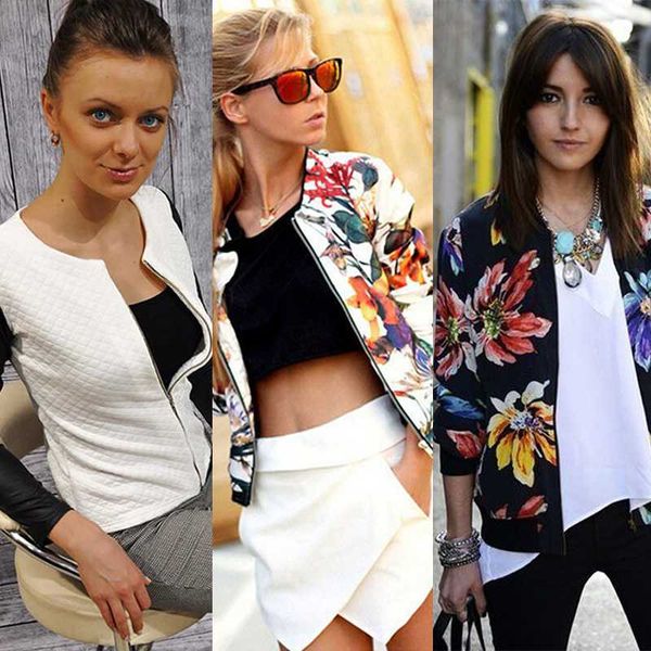 women's jackets variety styles spring autumn womens ladies long zipper coat stylish floral printed casual slim suit jacket outwear card, Black;brown
women's jackets variety styles spring autumn womens ladies long zipper coat stylish floral printed casual slim suit jacket outwear card, Black;brown