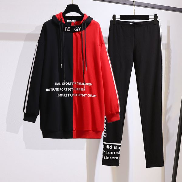 plus size women's autumn new women's 200 pounds fat sister hooded color matching sweater slimming leggings fashion casual suit siz, White
plus size women's autumn new women's 200 pounds fat sister hooded color matching sweater slimming leggings fashion casual suit siz, White