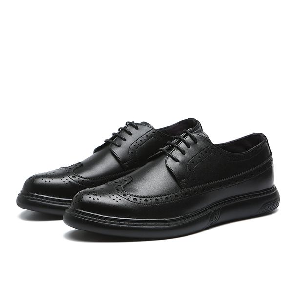 genuine leather dress men shoes lace up men oxfords business wedding formal flats shoes for, Black
genuine leather dress men shoes lace up men oxfords business wedding formal flats shoes for, Black