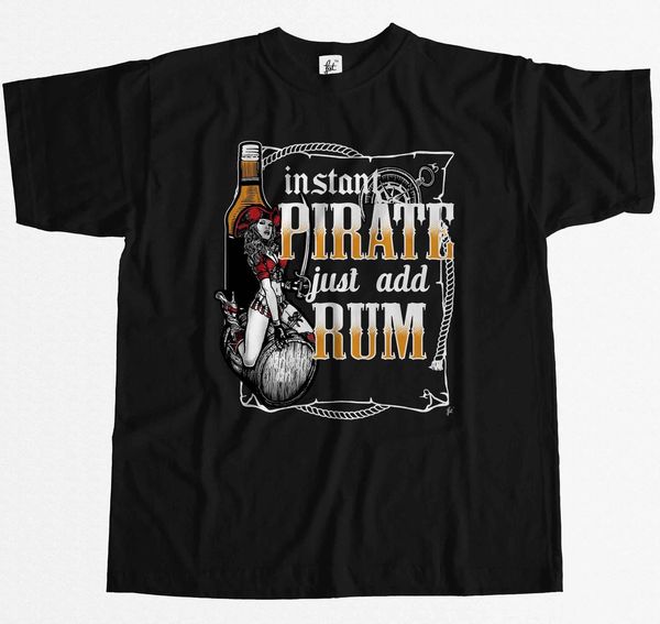 2019 men fashion instant pirate just add rum - captain pirate mens t-shirt tee shirt