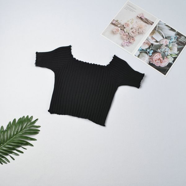 2020 new acrylic knitted short sleeve women's slim fit inner short base shirt, White
2020 new acrylic knitted short sleeve women's slim fit inner short base shirt, White