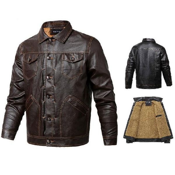 men's fur & faux classical motocycle jacket winter fleece thick men leather autumn zipper male biker multiple pockets coat, Black
men's fur & faux classical motocycle jacket winter fleece thick men leather autumn zipper male biker multiple pockets coat, Black