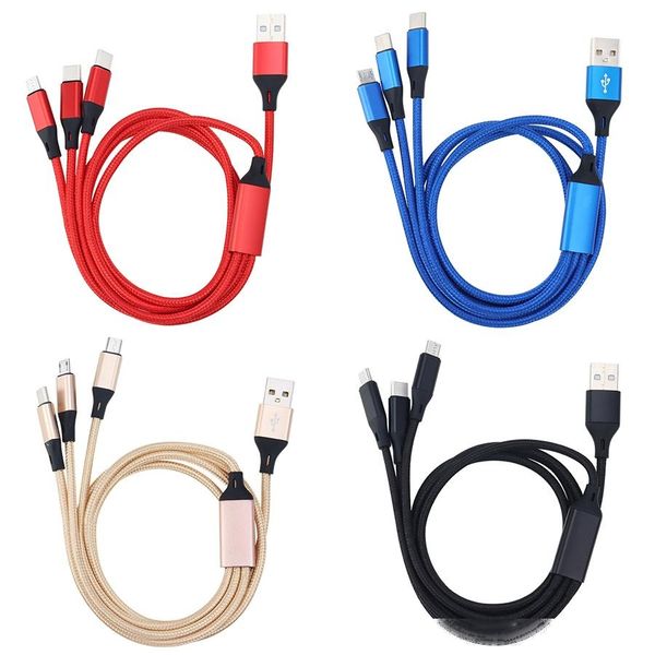 1.2m 3 in 1 nylon braided multi usb fast charging cable micro usb type-c for xiaomi samsung android phone charger cord
1.2m 3 in 1 nylon braided multi usb fast charging cable micro usb type-c for xiaomi samsung android phone charger cord