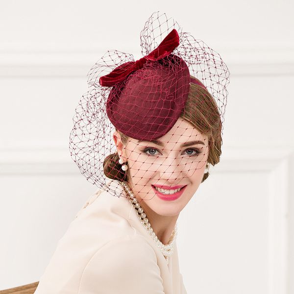 vintage wedding cap england women wool beret hat dotted veil mesh fedora hat ladies fedora caps, Blue;gray
vintage wedding cap england women wool beret hat dotted veil mesh fedora hat ladies fedora caps, Blue;gray