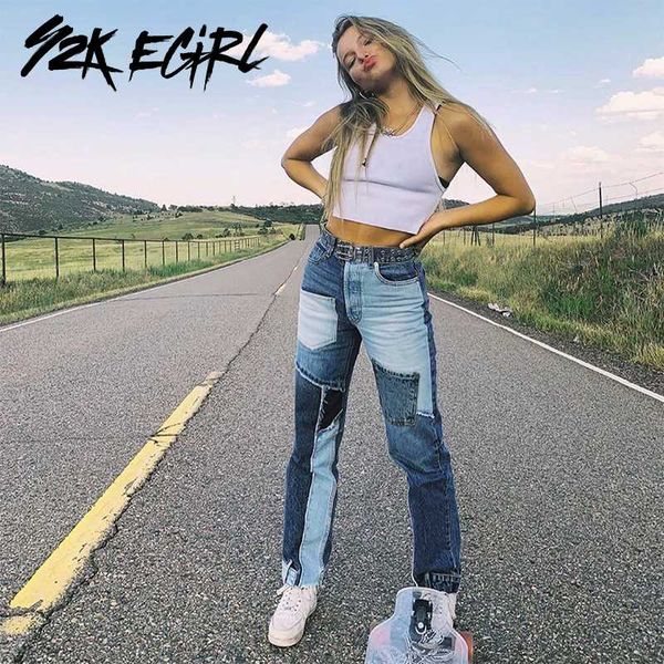 y2k egirl harajuku pancelled high waist pants vintage 90s streetwear patchwork loosed straight jeans autumn women's demin pant, Blue
y2k egirl harajuku pancelled high waist pants vintage 90s streetwear patchwork loosed straight jeans autumn women's demin pant, Blue