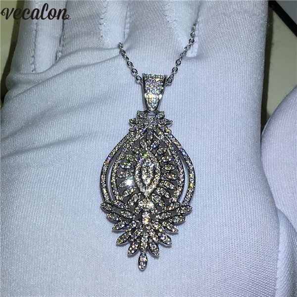 Vecalon Charm Flower pendant S925 Sterling Silver Diamond Wedding Engagement Pendants with necklace for Women Bridal Jewelry
Vecalon Charm Flower pendant S925 Sterling Silver Diamond Wedding Engagement Pendants with necklace for Women Bridal Jewelry