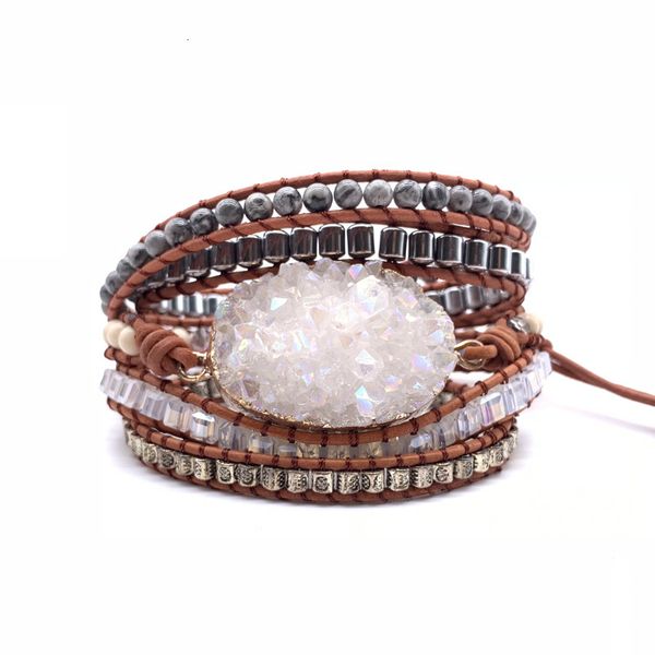 tennis natural stones wrap charms bracelet for women white crystal cluster boho leather beads bracelets accessories bijoux, Golden;silver
tennis natural stones wrap charms bracelet for women white crystal cluster boho leather beads bracelets accessories bijoux, Golden;silver