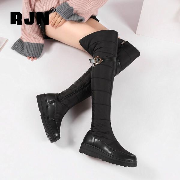 boots rjn stylish over-the-knee winter warm handmade belt buckle decoration anti-skid platform shoes ro385, Black
boots rjn stylish over-the-knee winter warm handmade belt buckle decoration anti-skid platform shoes ro385, Black