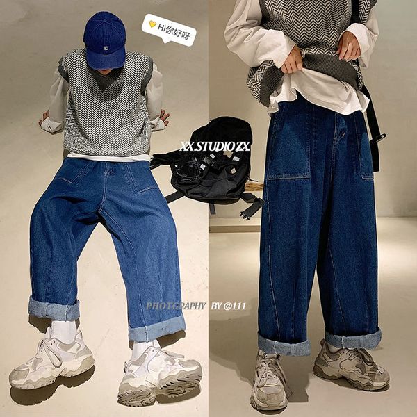 autumn korean straight jeans men's fashion retro blue casual jeans men streetwear loose hip-hop wide-leg denim trousers mens
autumn korean straight jeans men's fashion retro blue casual jeans men streetwear loose hip-hop wide-leg denim trousers mens