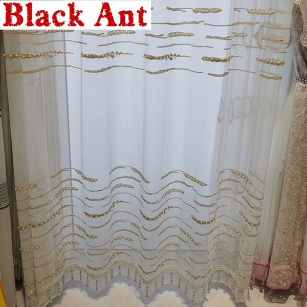 luxurious golden strips pearl tulle curtains bedroom living room window screen modern geometric white sheer voile panel x784t3
luxurious golden strips pearl tulle curtains bedroom living room window screen modern geometric white sheer voile panel x784t3