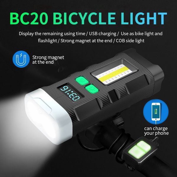 5200mah bike light 2 x l2 cob for bicycle light usb rechargeable battery cycling with strong magnet lcd screen
5200mah bike light 2 x l2 cob for bicycle light usb rechargeable battery cycling with strong magnet lcd screen