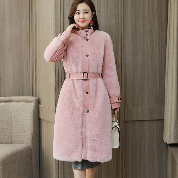 2020 new autumn winter women sheep shearing fur coat stand collar warm pu leather splicing plus size elegant long coat cc1471, Black
2020 new autumn winter women sheep shearing fur coat stand collar warm pu leather splicing plus size elegant long coat cc1471, Black