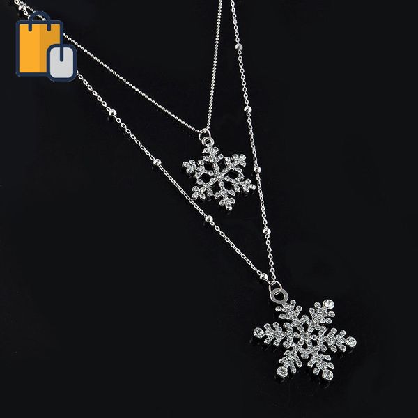 2020 fashion exquisite beautiful full snowflake decoration double-layer long money chain female sweater chain, Silver
2020 fashion exquisite beautiful full snowflake decoration double-layer long money chain female sweater chain, Silver