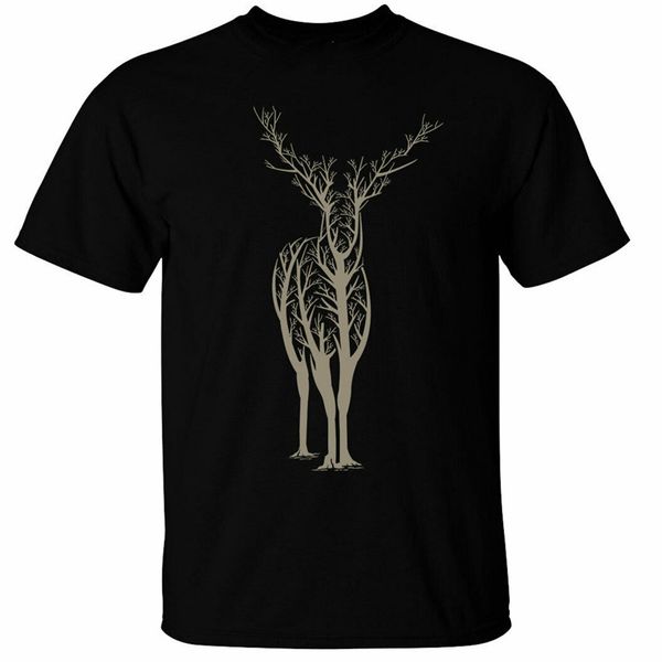 deer tree t-shirt mens nature woodland gift casual print fashion tee shirt