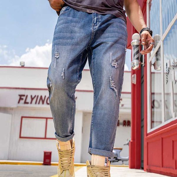men's jeans loose plus size nine-point jean men stretch big 28-48 all season ripped, Blue
men's jeans loose plus size nine-point jean men stretch big 28-48 all season ripped, Blue