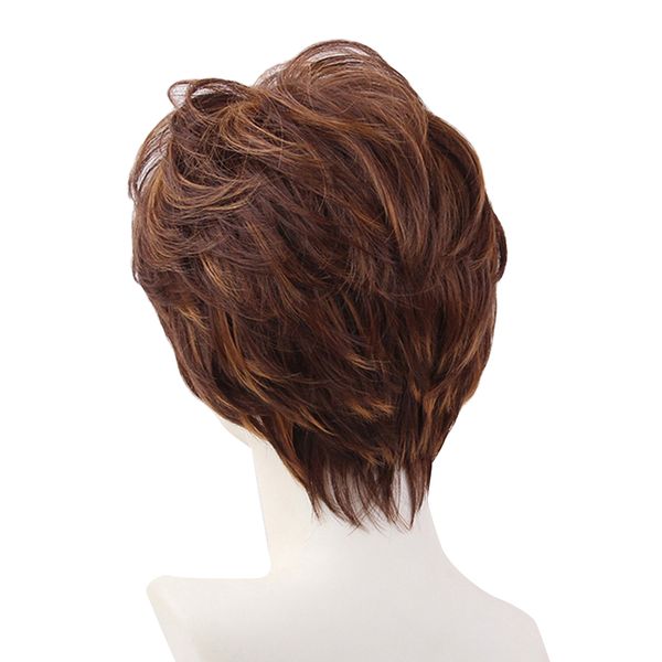 10 inch lady synthetic wig brown fluffy layered hairpieces natural looking wig for women cosplay daily wear with oblique bangs, Black
10 inch lady synthetic wig brown fluffy layered hairpieces natural looking wig for women cosplay daily wear with oblique bangs, Black