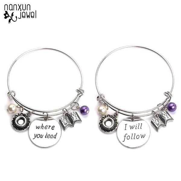 2pcs/set"where you lead i will follow"hand stamped bangles bracelet book teacup pearl charm pendant bracelets for lovers jewelry, Black
2pcs/set"where you lead i will follow"hand stamped bangles bracelet book teacup pearl charm pendant bracelets for lovers jewelry, Black