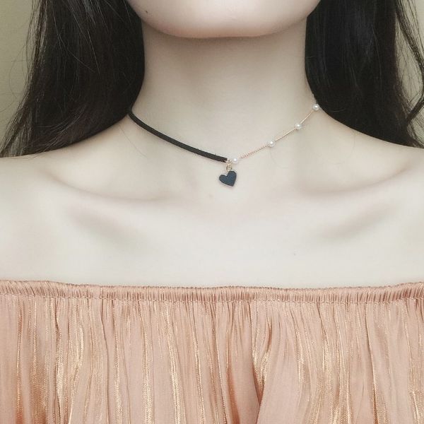 pendant necklaces heart choker chain collarbone super pearl web celebrity necklace valentine's day gift, Silver
pendant necklaces heart choker chain collarbone super pearl web celebrity necklace valentine's day gift, Silver