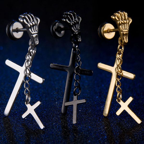 stud skull foot chain double cross stainless steel earrings punk style hip-hop piercing creative jewelry star same paragraph, Golden;silver
stud skull foot chain double cross stainless steel earrings punk style hip-hop piercing creative jewelry star same paragraph, Golden;silver
