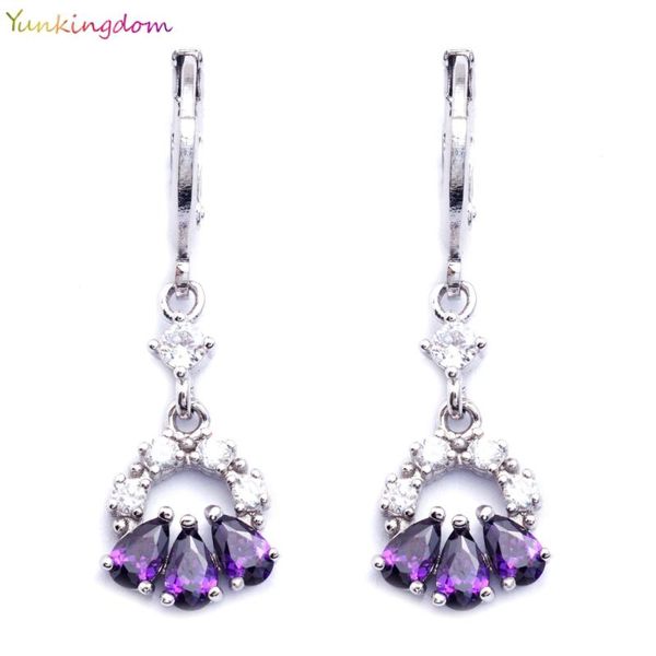 dangle & chandelier yunkingdom wholesale/retail drop earrings purple cubic zirconia white gold color ethnic for women k1411, Silver
dangle & chandelier yunkingdom wholesale/retail drop earrings purple cubic zirconia white gold color ethnic for women k1411, Silver