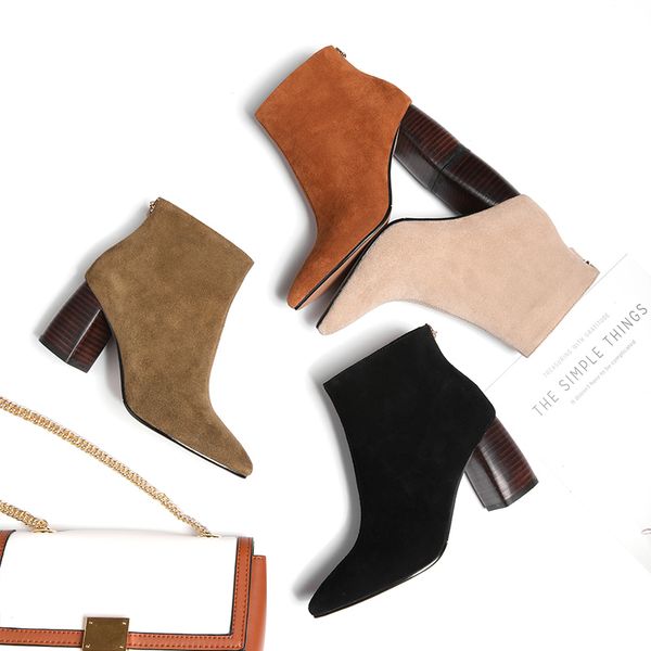 boots 2021 autumn cow suede women ankle 22-24.5cm casual pointed toe 7cm high heel bootie woman 4 colors all season, Black
boots 2021 autumn cow suede women ankle 22-24.5cm casual pointed toe 7cm high heel bootie woman 4 colors all season, Black