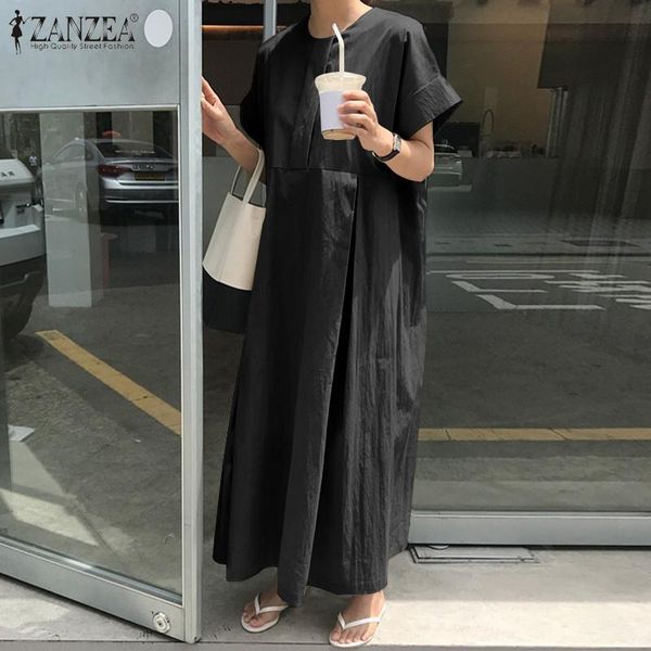 casual dresses zanzea women summer dress plus size female long maxi vestidos cotton solid sundress beach baggy kaftan robe 5xl, Black;gray
casual dresses zanzea women summer dress plus size female long maxi vestidos cotton solid sundress beach baggy kaftan robe 5xl, Black;gray