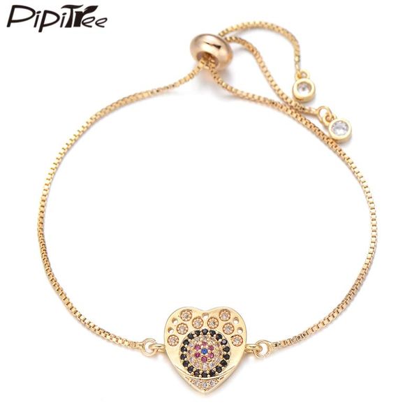 charm bracelets pipitree slider chain heart bracelet black & white cubic zirconia evil eye for women men lovers fashion jewelry, Golden;silver
charm bracelets pipitree slider chain heart bracelet black & white cubic zirconia evil eye for women men lovers fashion jewelry, Golden;silver