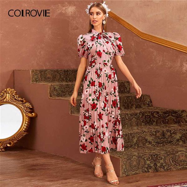 colrovie abaya pink tie neck puff sleeve pleated floral dress women 2020 summer ladies a line high waist elegant long dresses, Black;gray
colrovie abaya pink tie neck puff sleeve pleated floral dress women 2020 summer ladies a line high waist elegant long dresses, Black;gray
