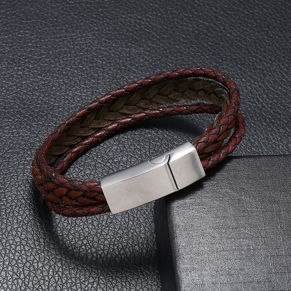 tennis trendy male jewelry multilayer braided stainless steel leather bracelet men magnet wrap bracelets&bangles, Golden;silver
tennis trendy male jewelry multilayer braided stainless steel leather bracelet men magnet wrap bracelets&bangles, Golden;silver