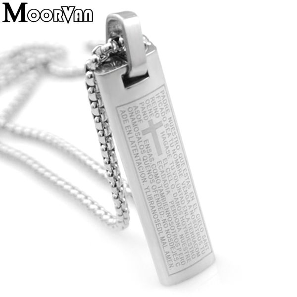 pendant necklaces moorvan religious church scripture jewelry mens pendants rectangle 55cm box chain stainless steel accessory vp144, Silver
pendant necklaces moorvan religious church scripture jewelry mens pendants rectangle 55cm box chain stainless steel accessory vp144, Silver