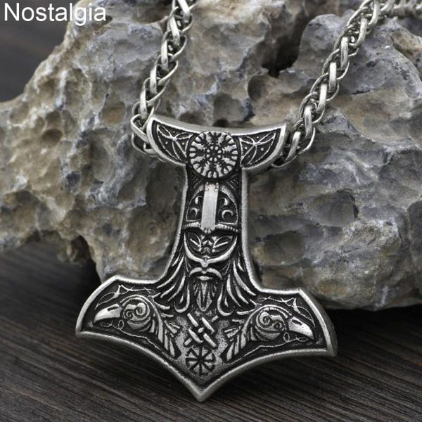 odin raven amulet nordic aegishjalmur helm of awe slavic kolovrat thor hammer mjolnir viking necklace, Silver
odin raven amulet nordic aegishjalmur helm of awe slavic kolovrat thor hammer mjolnir viking necklace, Silver