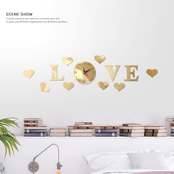 love wall clocks silen no sound 3d diy clock acrylic mirror stickers home decoration living room quartz needle
love wall clocks silen no sound 3d diy clock acrylic mirror stickers home decoration living room quartz needle