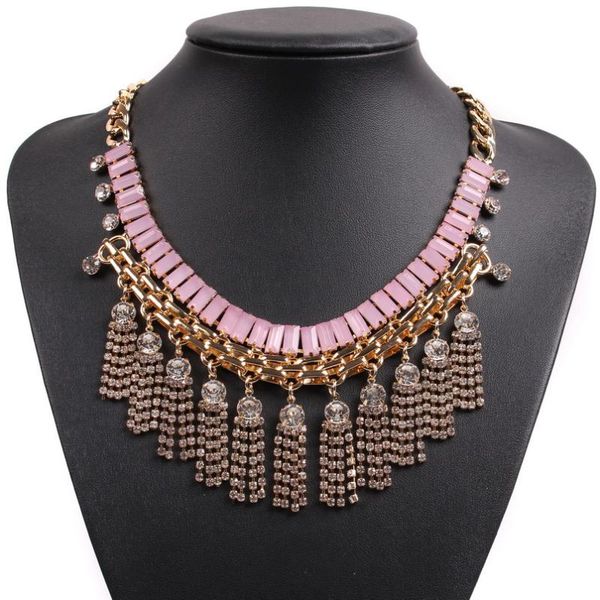 2020 new design fashion korean style elegant chunky statement choker tassel crystal pendant jewelry for women necklace, Silver
2020 new design fashion korean style elegant chunky statement choker tassel crystal pendant jewelry for women necklace, Silver